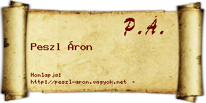Peszl Áron névjegykártya